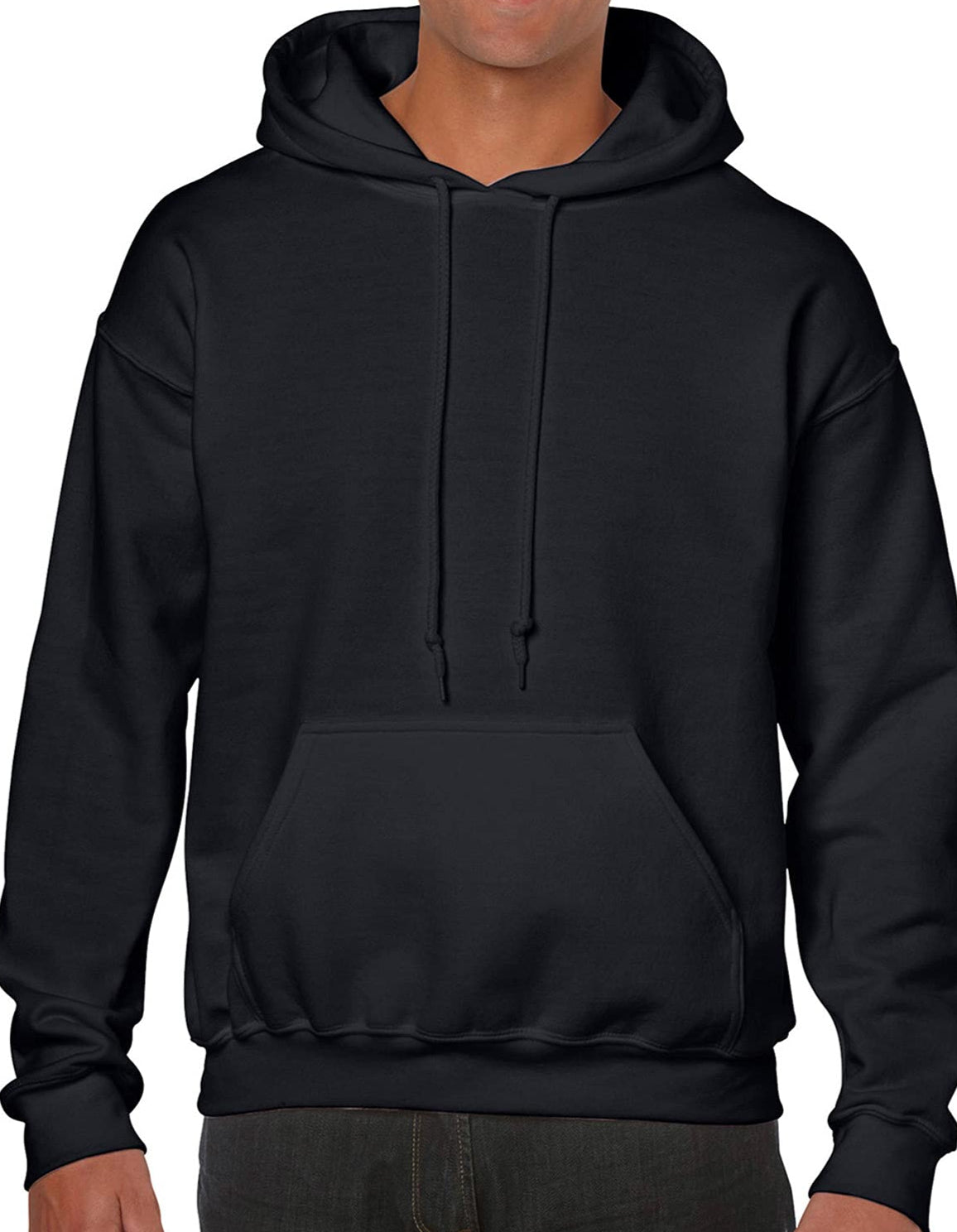 Herren Kapuzenpullover 50/50 Baumwolle-Polyester, Schwarz, Größe M